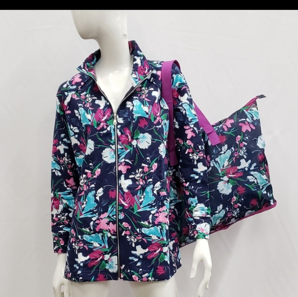 Track Jacket with matching Floral Tote